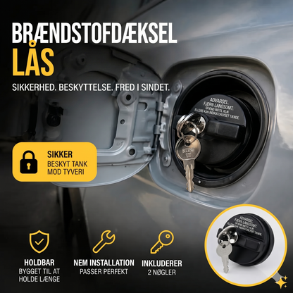 Låsbar brændstofdæksel med lås