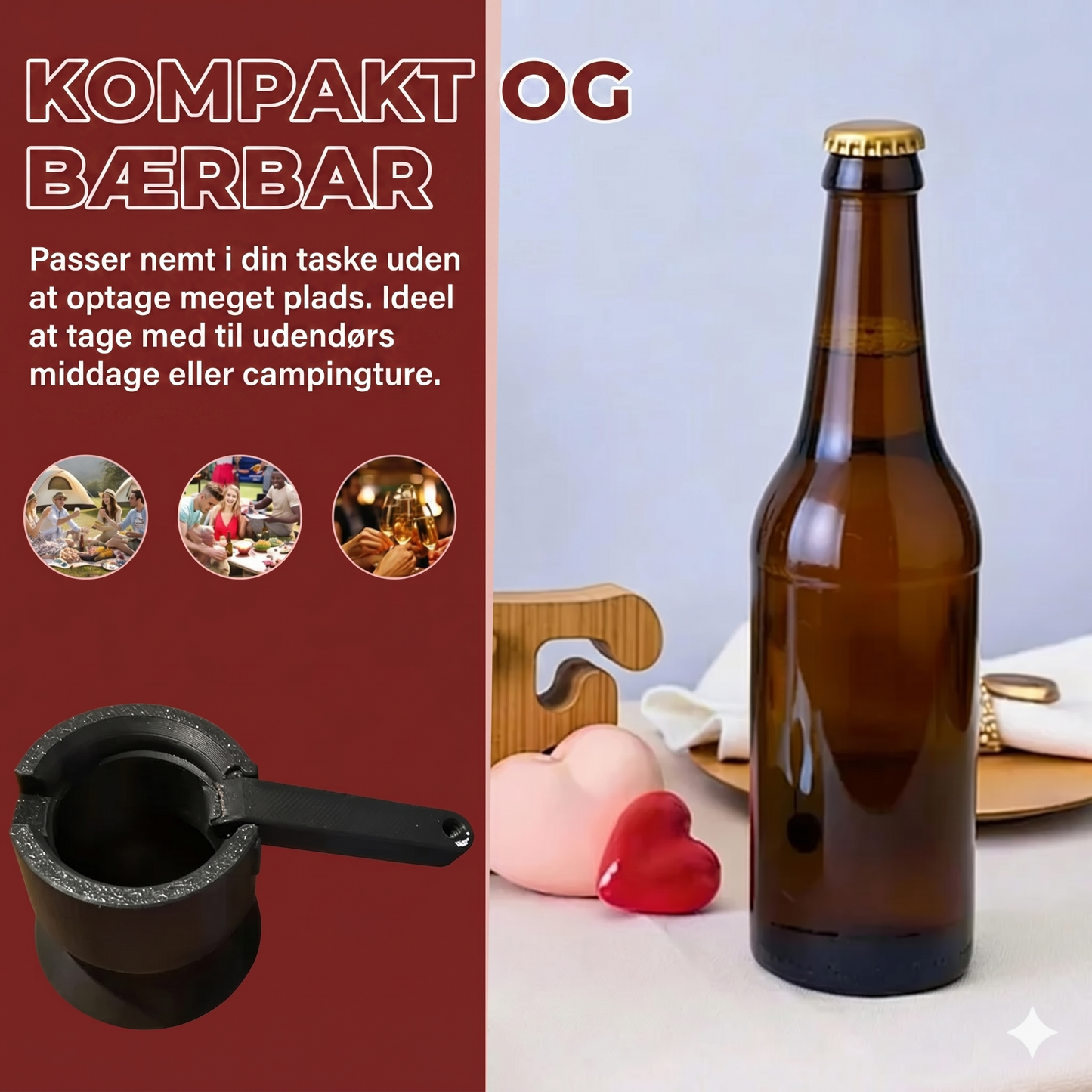 Sæt med 3 ølflaskeåbnere med håndtag