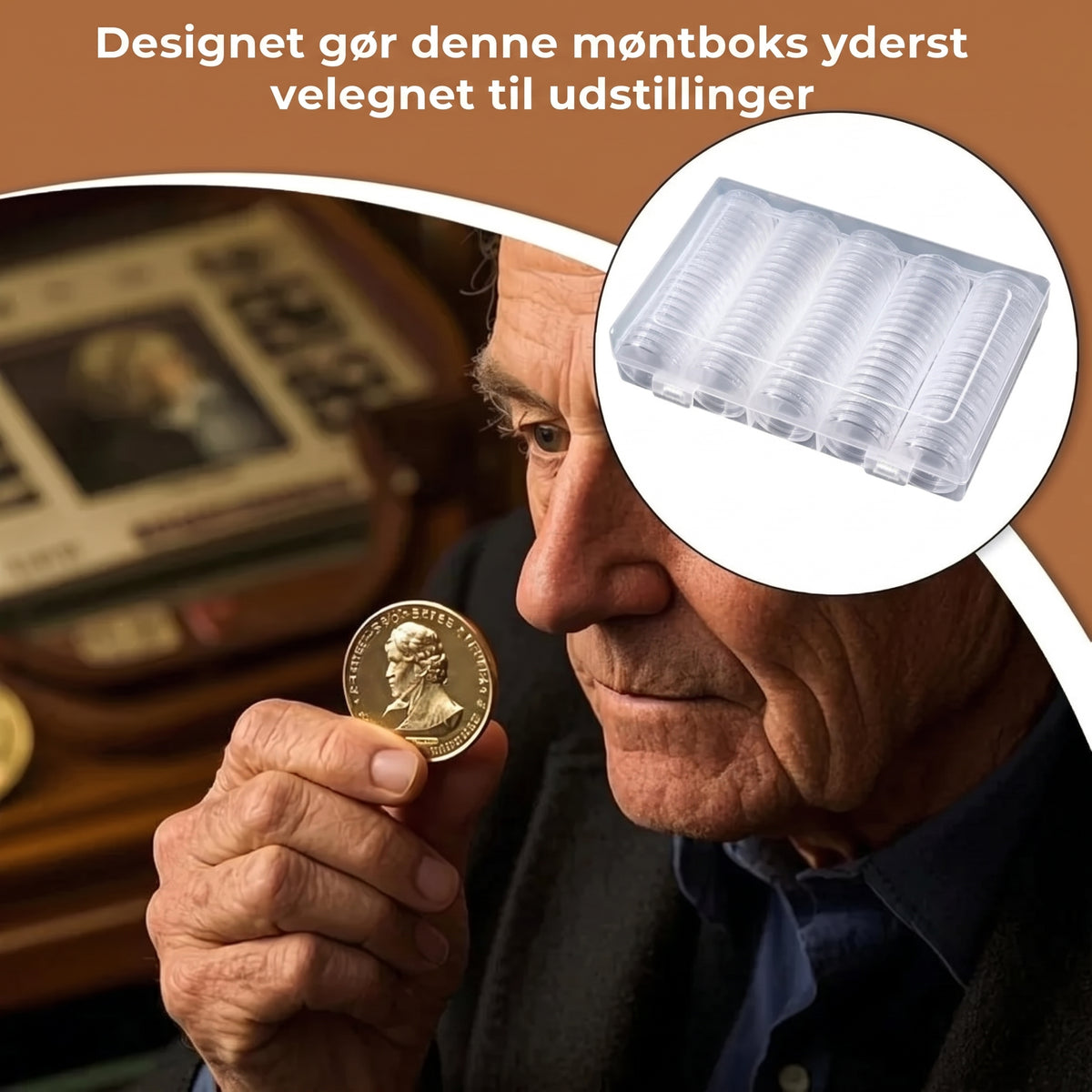 Sikker opbevaringskuffert til mønter