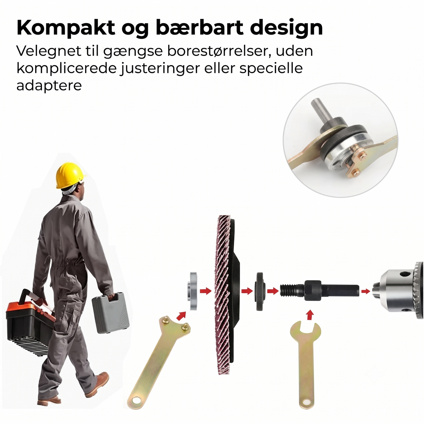 Boremaskine konverteringssæt til slibning