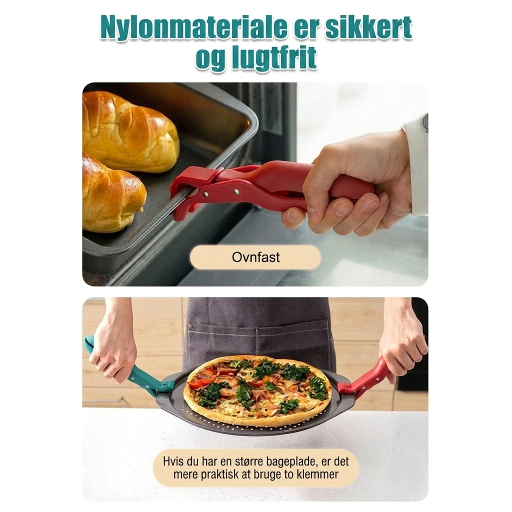 Multifunktionel skålholder-clip mod forbrænding
