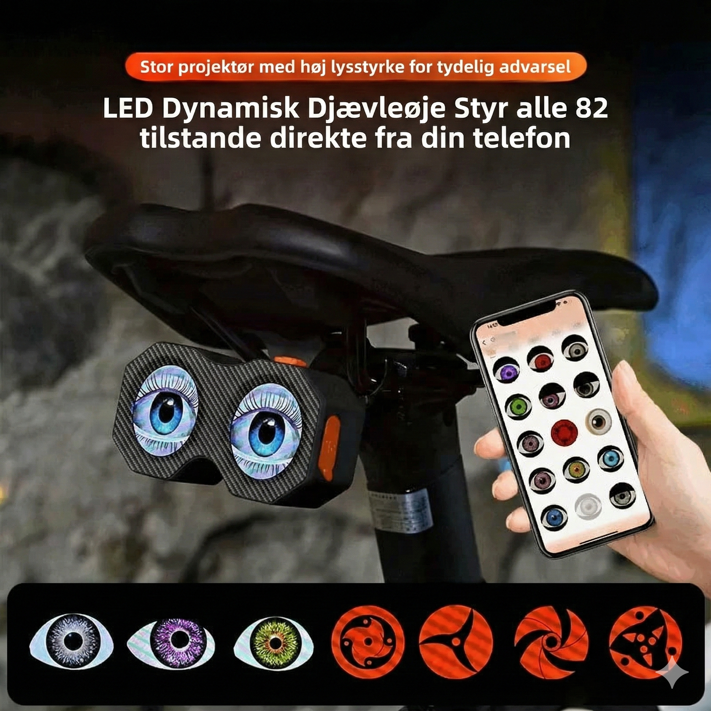 Dynamisk Devil's Eye baglygte