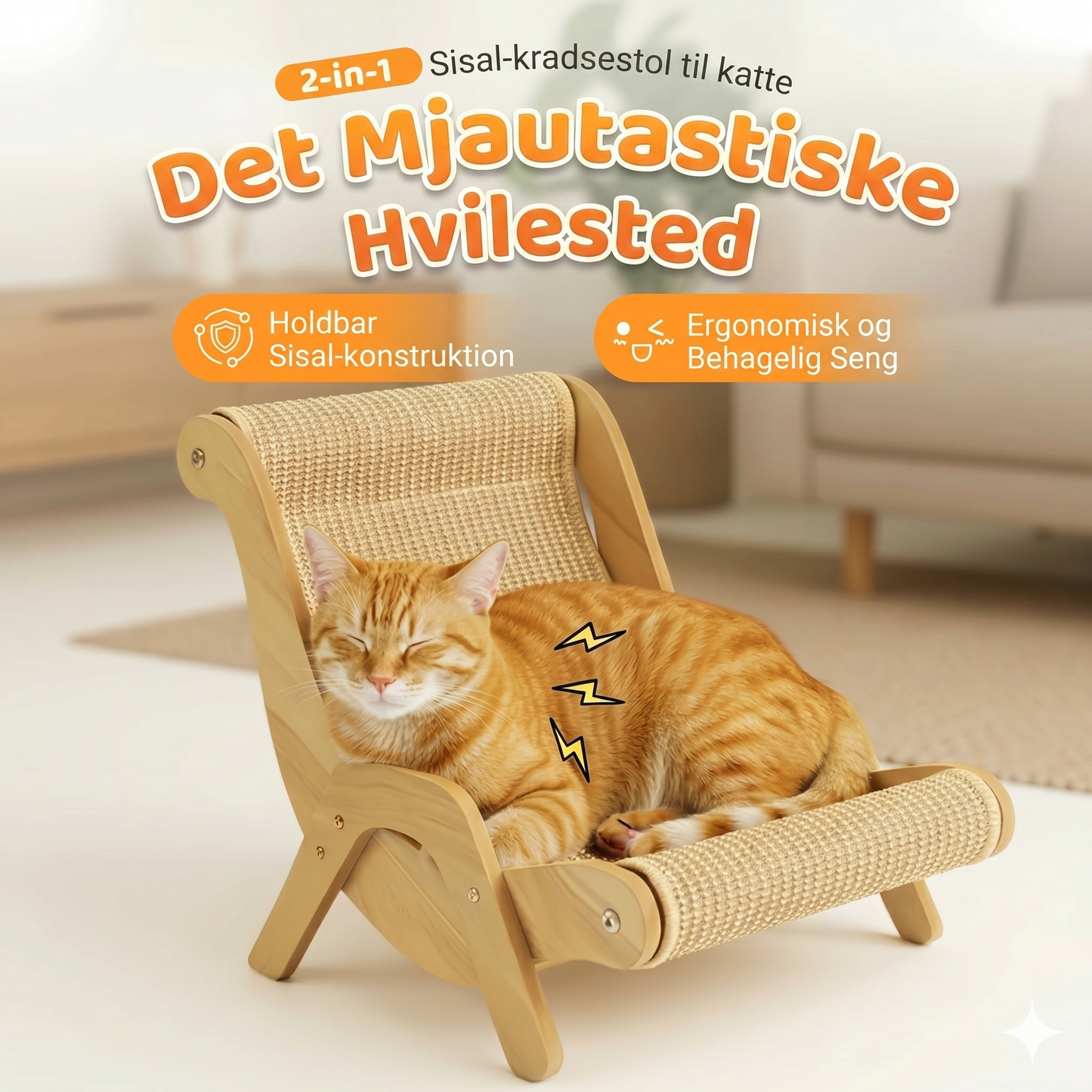 2-i-1 sisal kradsemøbel til katte