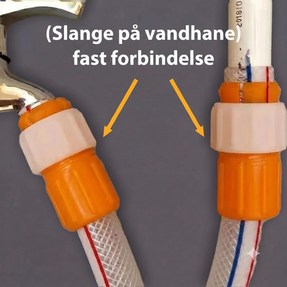 Universal lækagesikker hurtigkobling til slange og vandhane