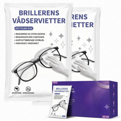 Antidug-renseservietter til briller (100 stk.)