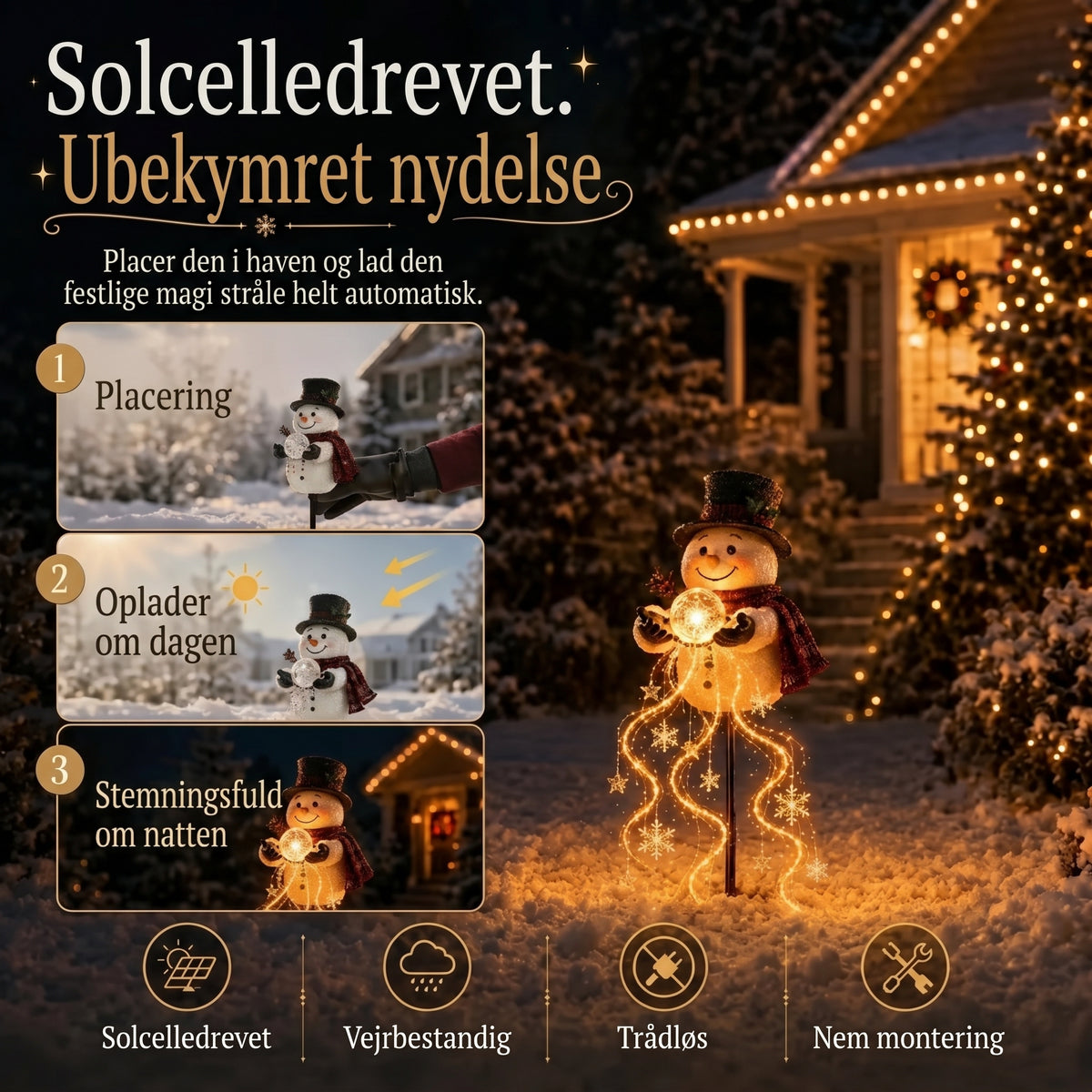 Snowman Magic Fountain LED-havelampe