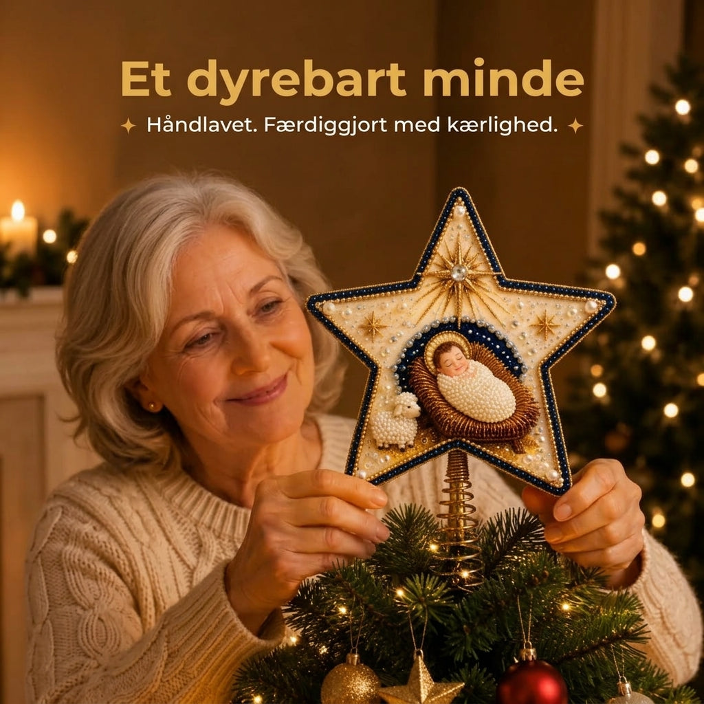 Religiøst DIY-juletræstjernekit med perler og diamanter