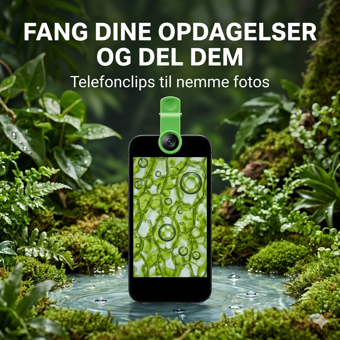 Bærbart pædagogisk mikroskop med telefonholder til børn