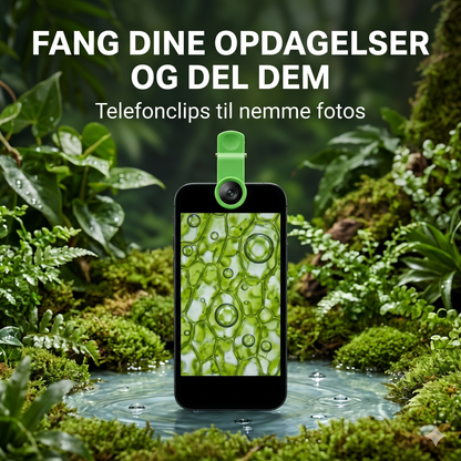 Bærbart pædagogisk mikroskop med telefonholder til børn
