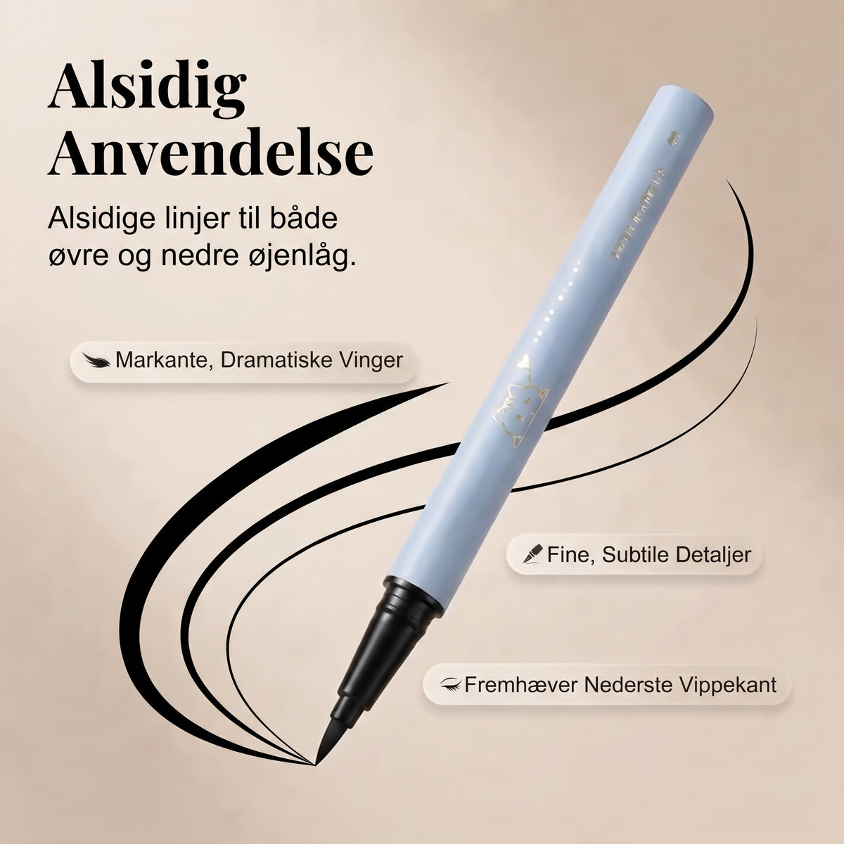 Vandfast eyelinerpen til præcise linjer