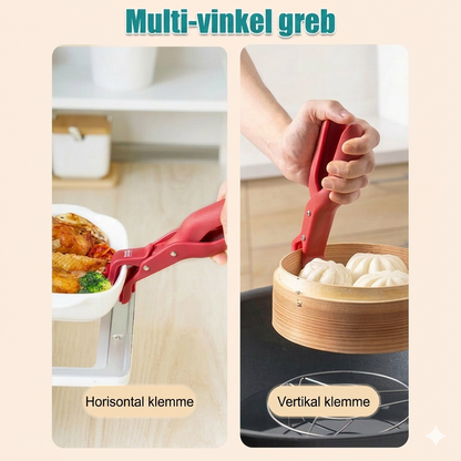 Multifunktionel skålholder-clip mod forbrænding