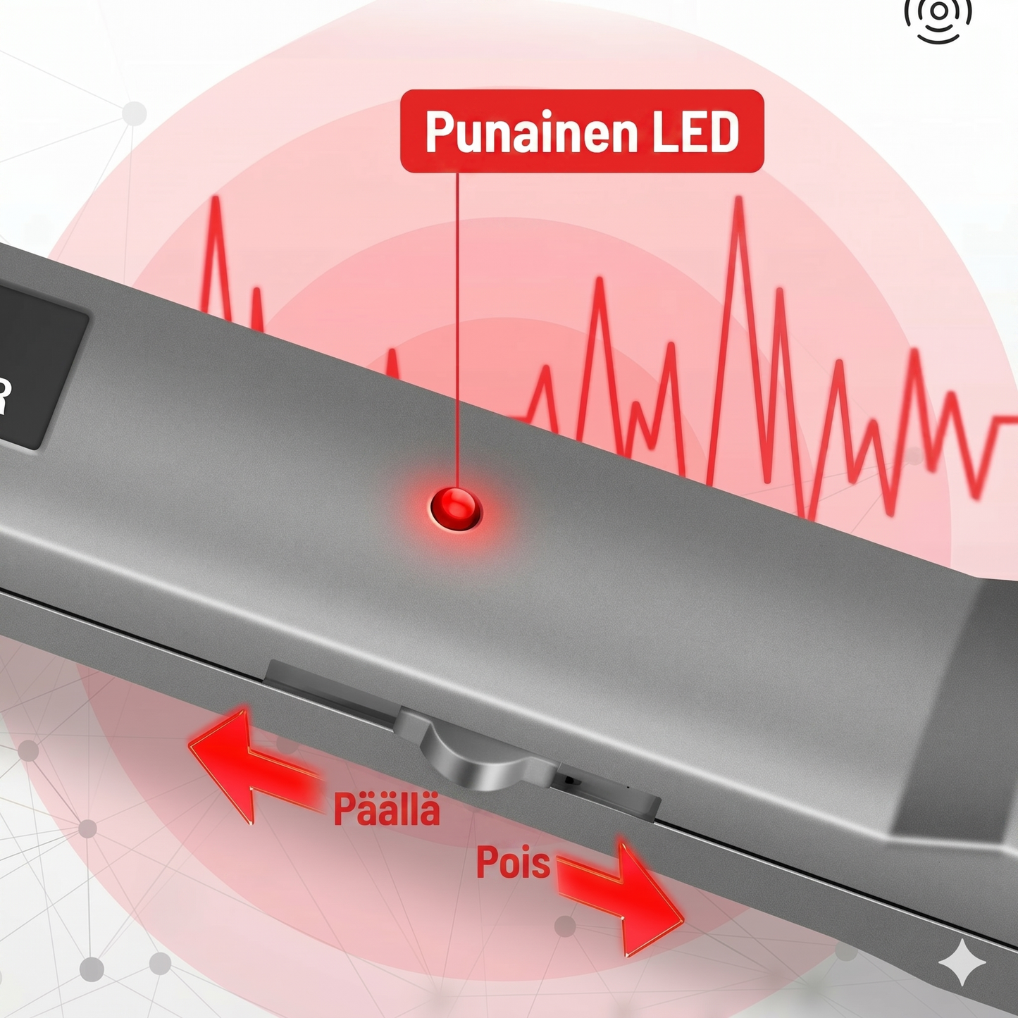 LED-blinkende alarmmetaldetektor