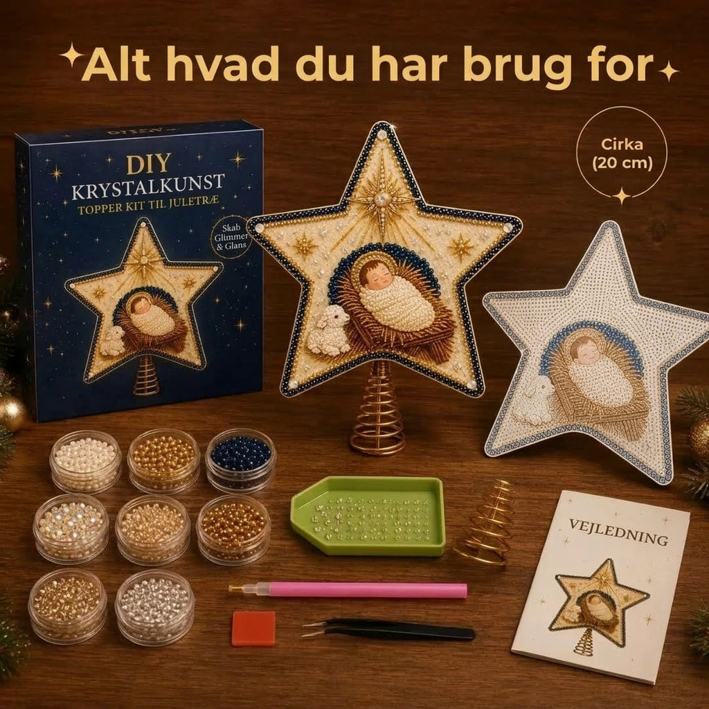 Religiøst DIY-juletræstjernekit med perler og diamanter