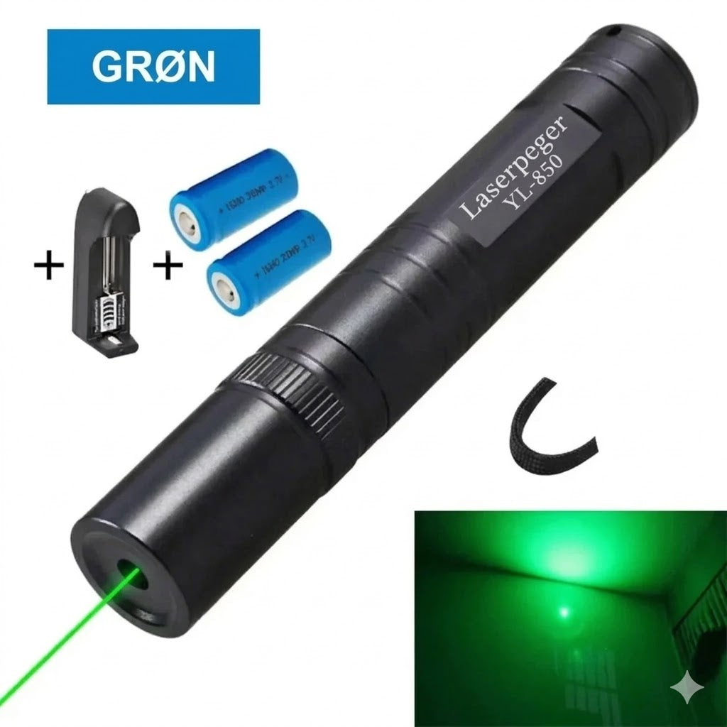 Kraftig enkeltpunkts laserpointer
