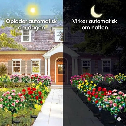 Kunstig azalea-blomst solcellelampe med jordspyd