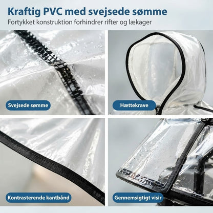 Ekstra stor vandtæt PVC-regnponcho til elscootere