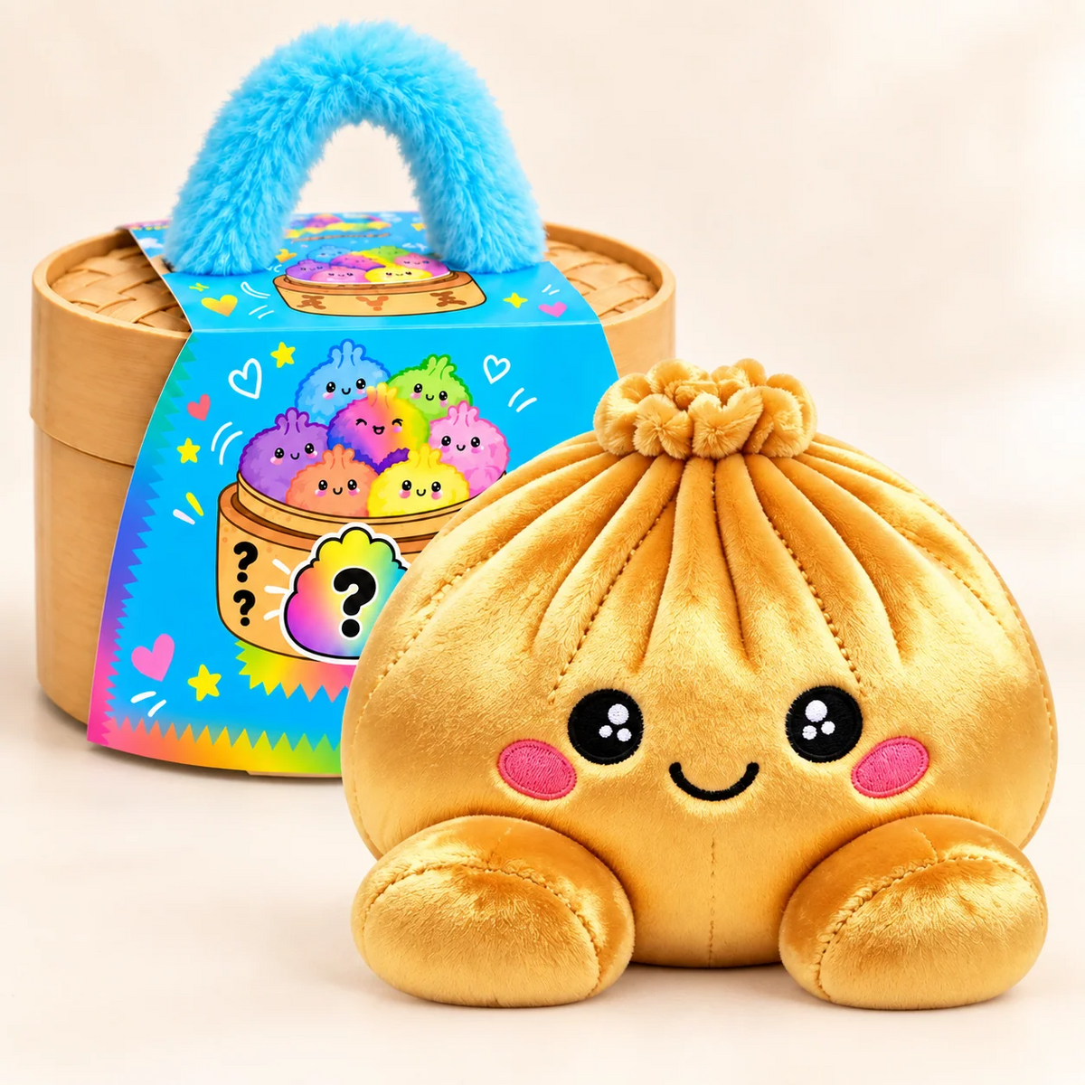 Dumpling squishy-bamser med dampkurv