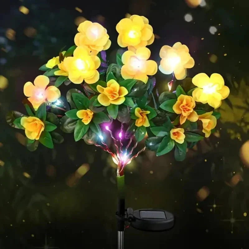 Kunstig azalea-blomst solcellelampe med jordspyd