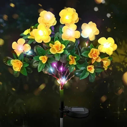 Kunstig azalea-blomst solcellelampe med jordspyd