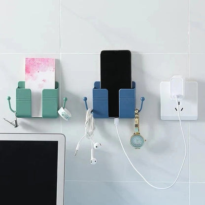 Vægholder til fjernbetjening og mobiltelefonstik