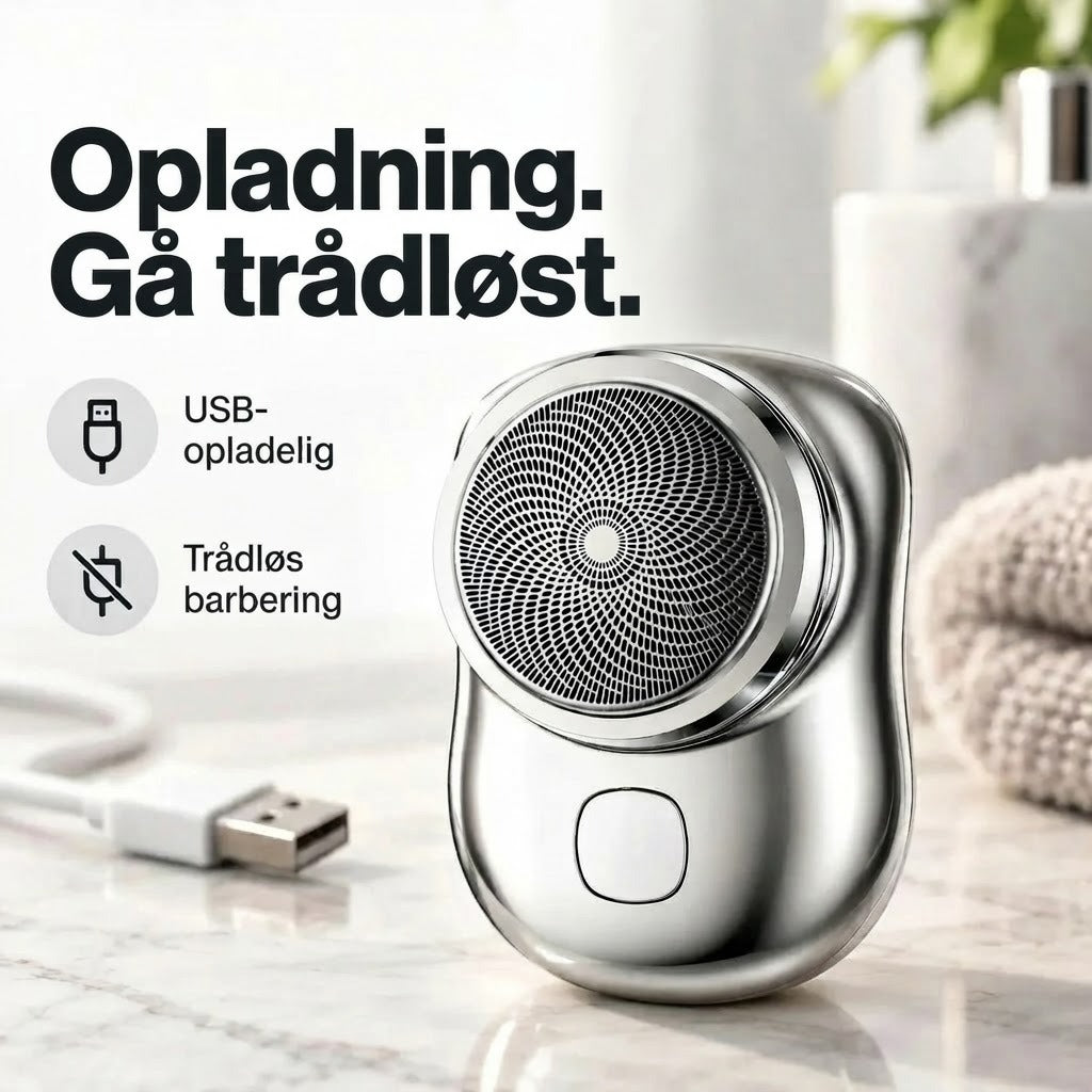 Mini elektrisk barbermaskine med USB-opladning