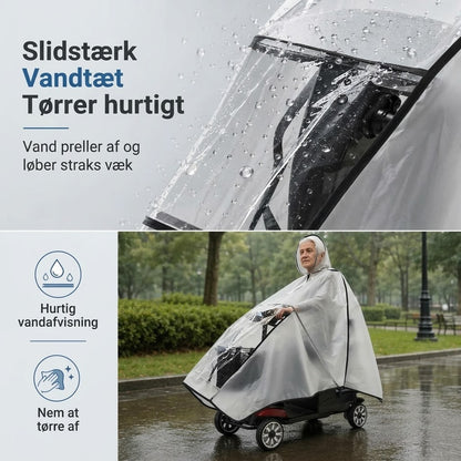 Ekstra stor vandtæt PVC-regnponcho til elscootere
