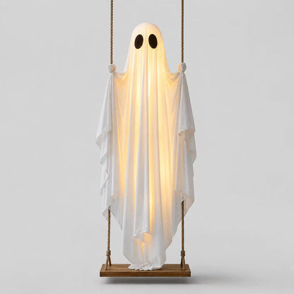 Hængende spøgelsesgynge med LED-belysning til Halloween