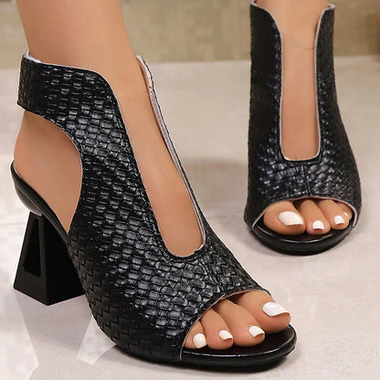 Elegante damesandaler med peep-toe-hæl