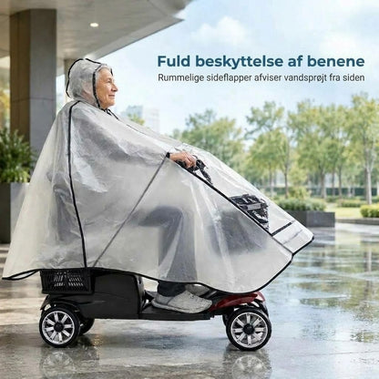 Ekstra stor vandtæt PVC-regnponcho til elscootere