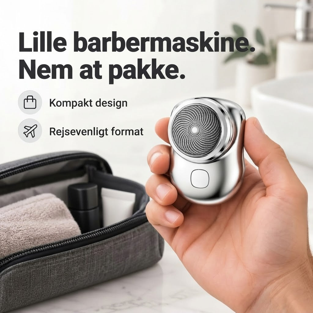 Mini elektrisk barbermaskine med USB-opladning