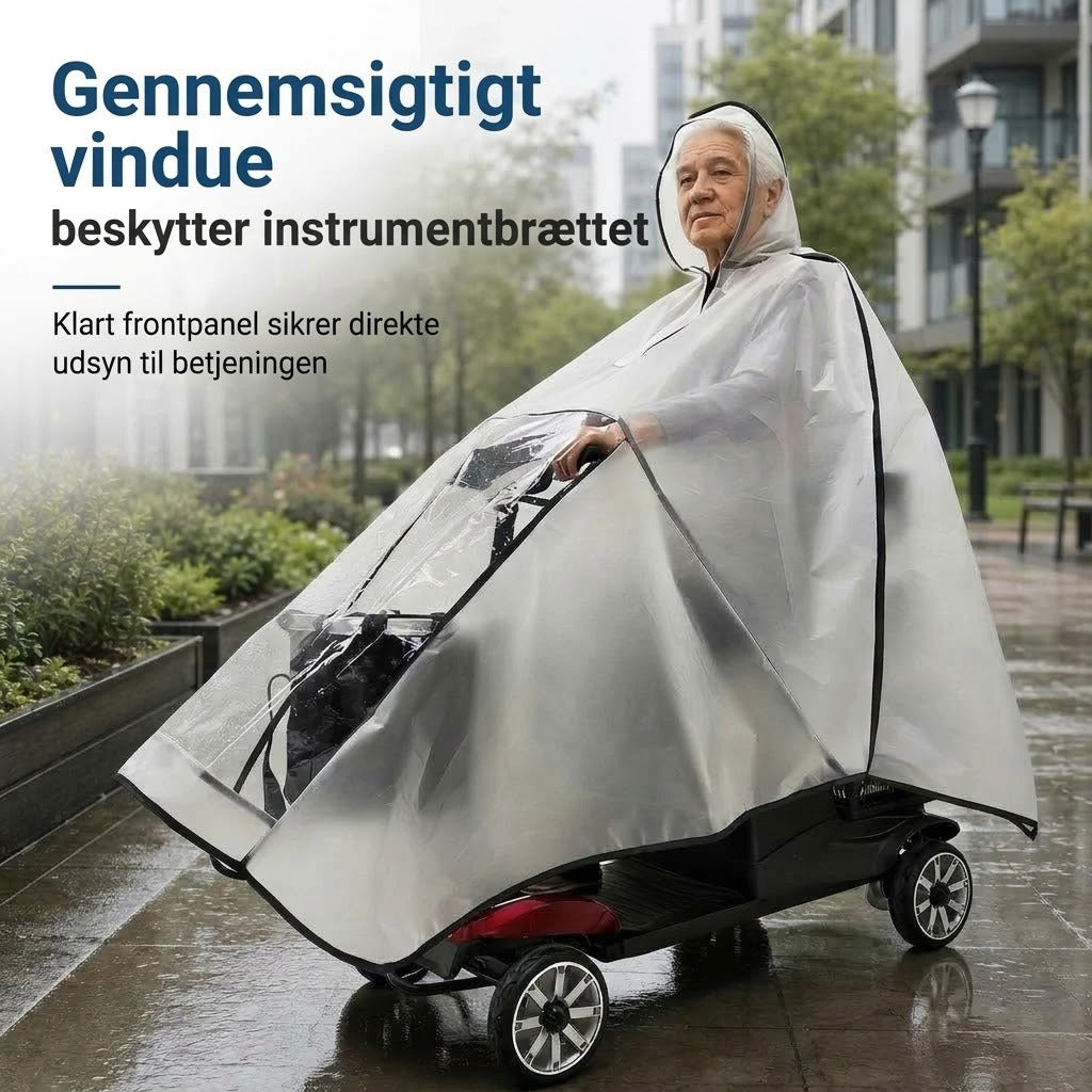 Ekstra stor vandtæt PVC-regnponcho til elscootere