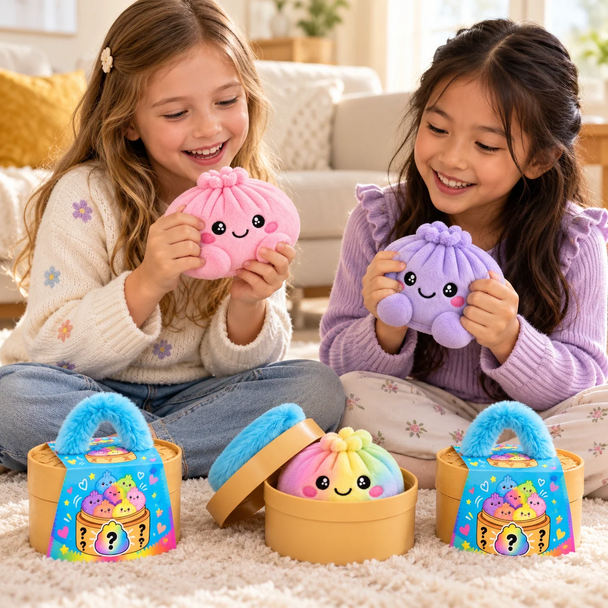 Dumpling squishy-bamser med dampkurv
