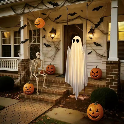 Hængende spøgelsesgynge med LED-belysning til Halloween