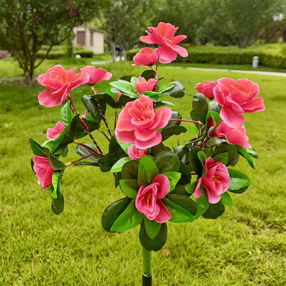 Kunstig azalea-blomst solcellelampe med jordspyd