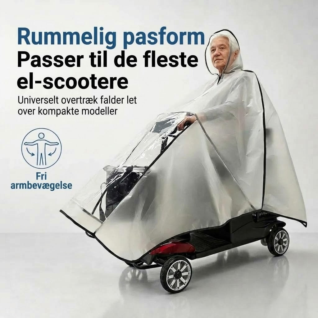 Ekstra stor vandtæt PVC-regnponcho til elscootere