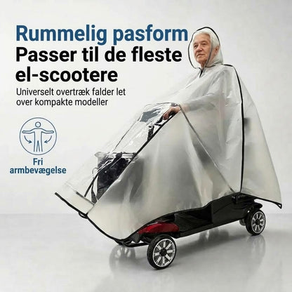 Ekstra stor vandtæt PVC-regnponcho til elscootere