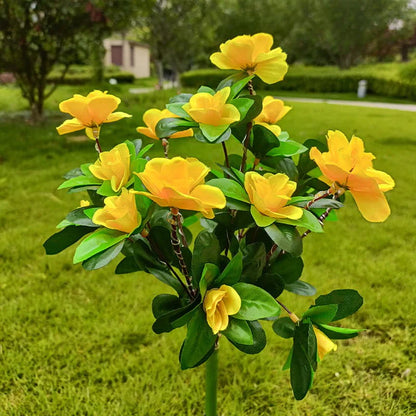 Kunstig azalea-blomst solcellelampe med jordspyd