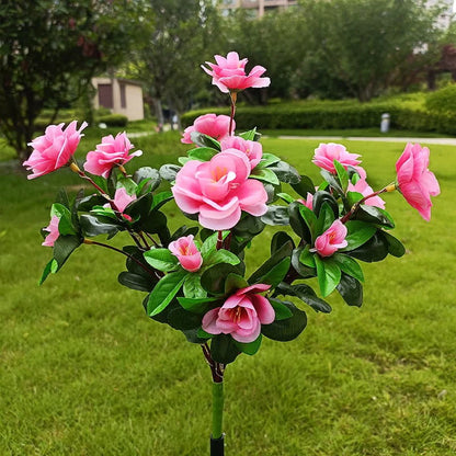Kunstig azalea-blomst solcellelampe med jordspyd