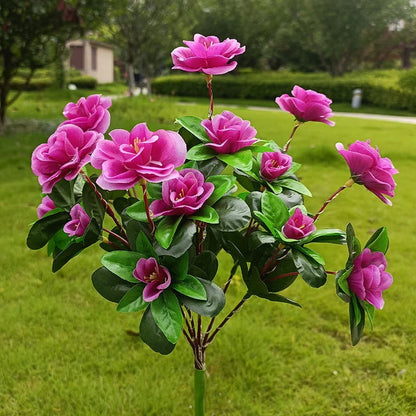 Kunstig azalea-blomst solcellelampe med jordspyd