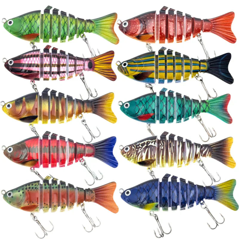 Multi-segmenteret bionisk svømmende fiskeagn