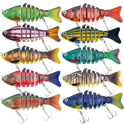 Multi-segmenteret bionisk svømmende fiskeagn