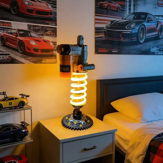 Justerbar støddæmper med LED-lampe
