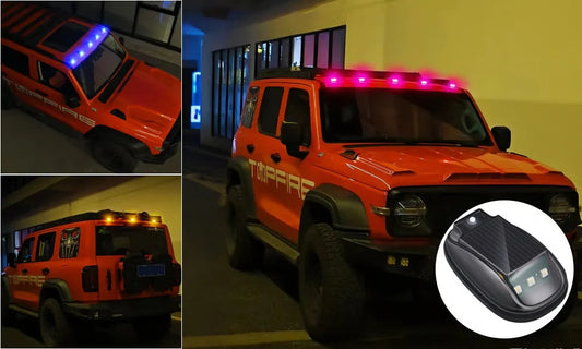 Solcelledrevet RGB-taglampe til bil