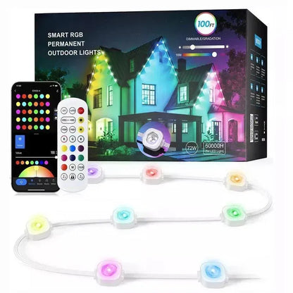Smart RGB-lyskæde til udendørs brug med appstyring