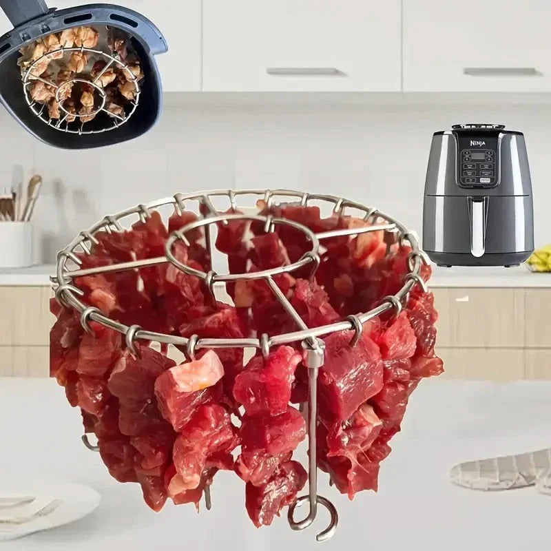 Rund ovngrill i rustfrit stål med spid