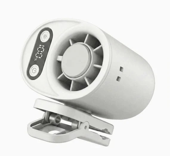Genopladelig bilventilator med clips