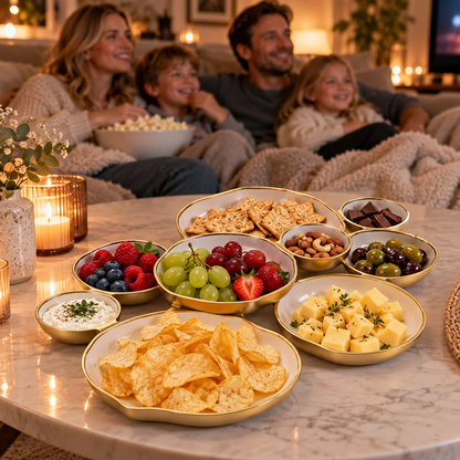 Luksuriøs serveringsbakke med 9 rum til snacks