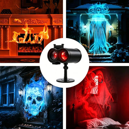 Halloween projektør med 10 HD-projektionsmønstre