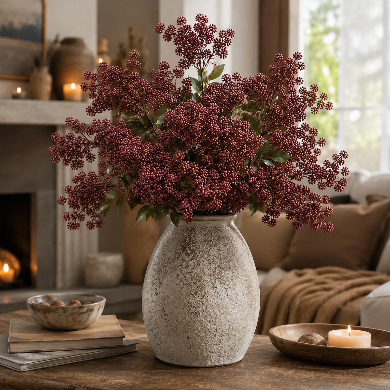 Everbloom naturtro bærgrene til efterårsdekoration sæt med 3 stk.