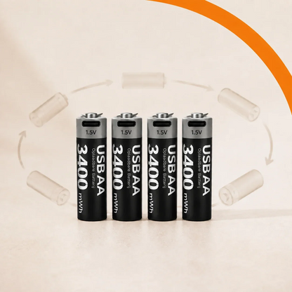 Genopladelige AA-litiumbatterier 1,5 V USB-C sæt med 2 stk.